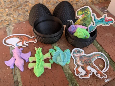 Dino Hatchling Surprise Egg – Articulated Fidget Toys & Stickers - Easter Basket Ready!