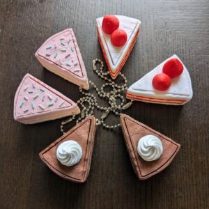 Cake Slice Clicker Birthday Party Favors - 3D Printed Fidget Toys
