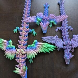 Crystal Wing Dragon - 3D Printed Articulated Fantasy Dragon