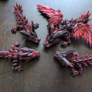 Set of 4 Dragon Friends - Articulated Fidget Toy Bundle