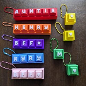 Personalized Name Keychain - Mechanical Keyboard Clicker Fidget Toy - Backpack Charm
