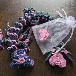 Rose Heart Dragon - 3D Printed Fantasy Fidget Dragon