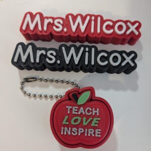 Teacher Appreciation Gift Set - Clicker Charm and Personalized Pencil Sleeves