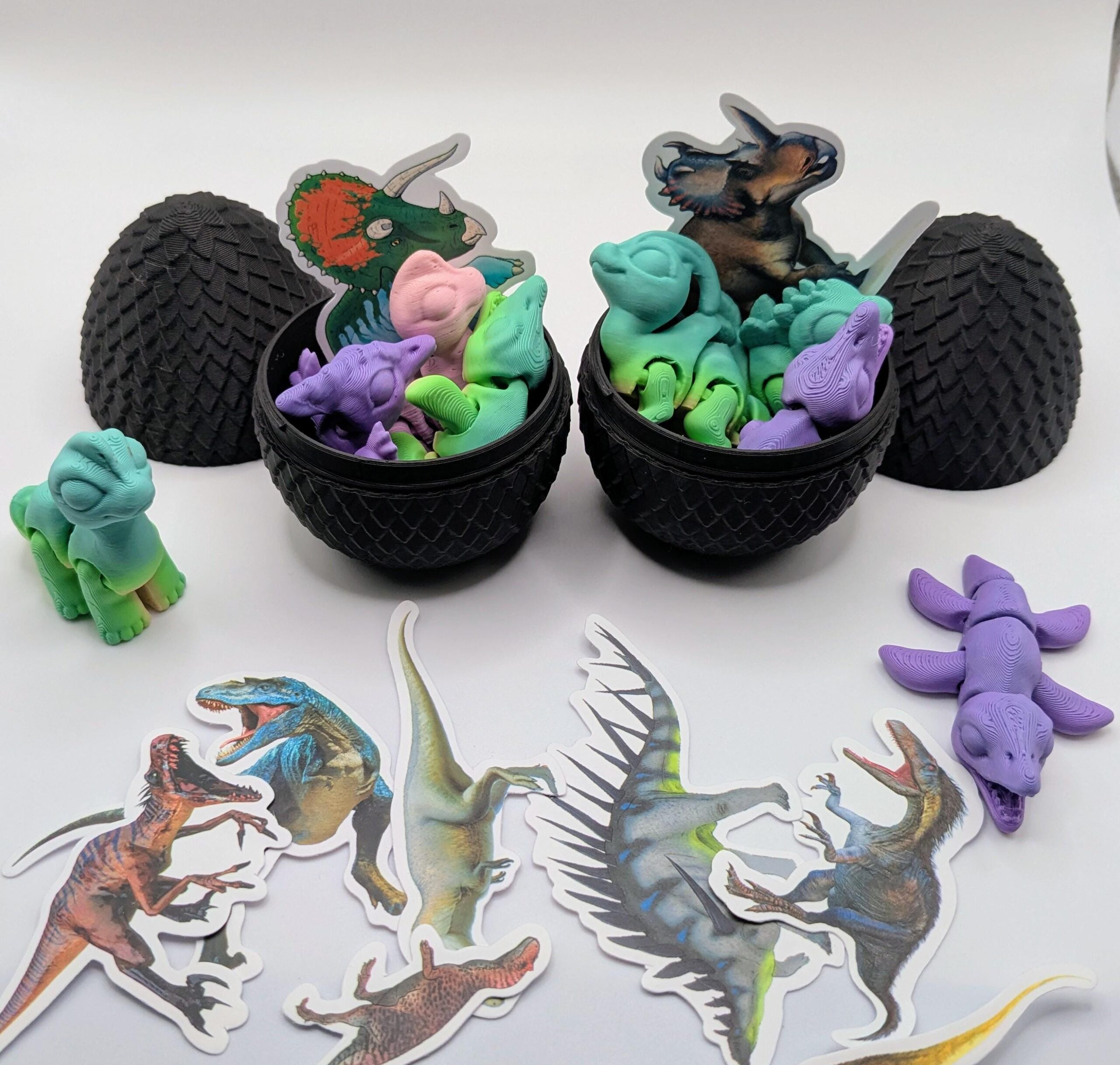 Dino Hatchling Surprise Egg – Articulated Fidget Toys & Stickers - Easter Basket Ready!