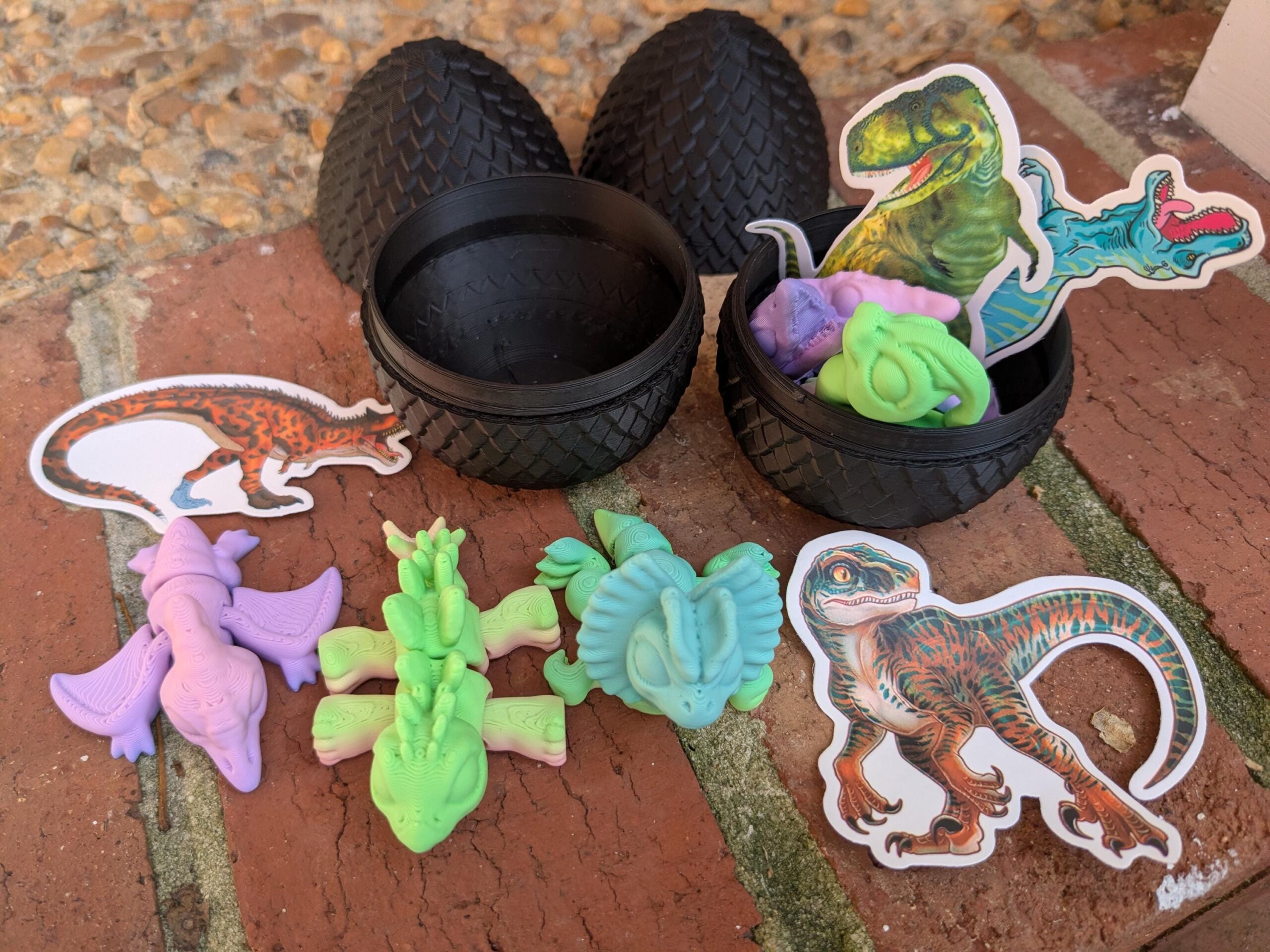 Dino Hatchling Surprise Egg – Articulated Fidget Toys & Stickers - Easter Basket Ready!