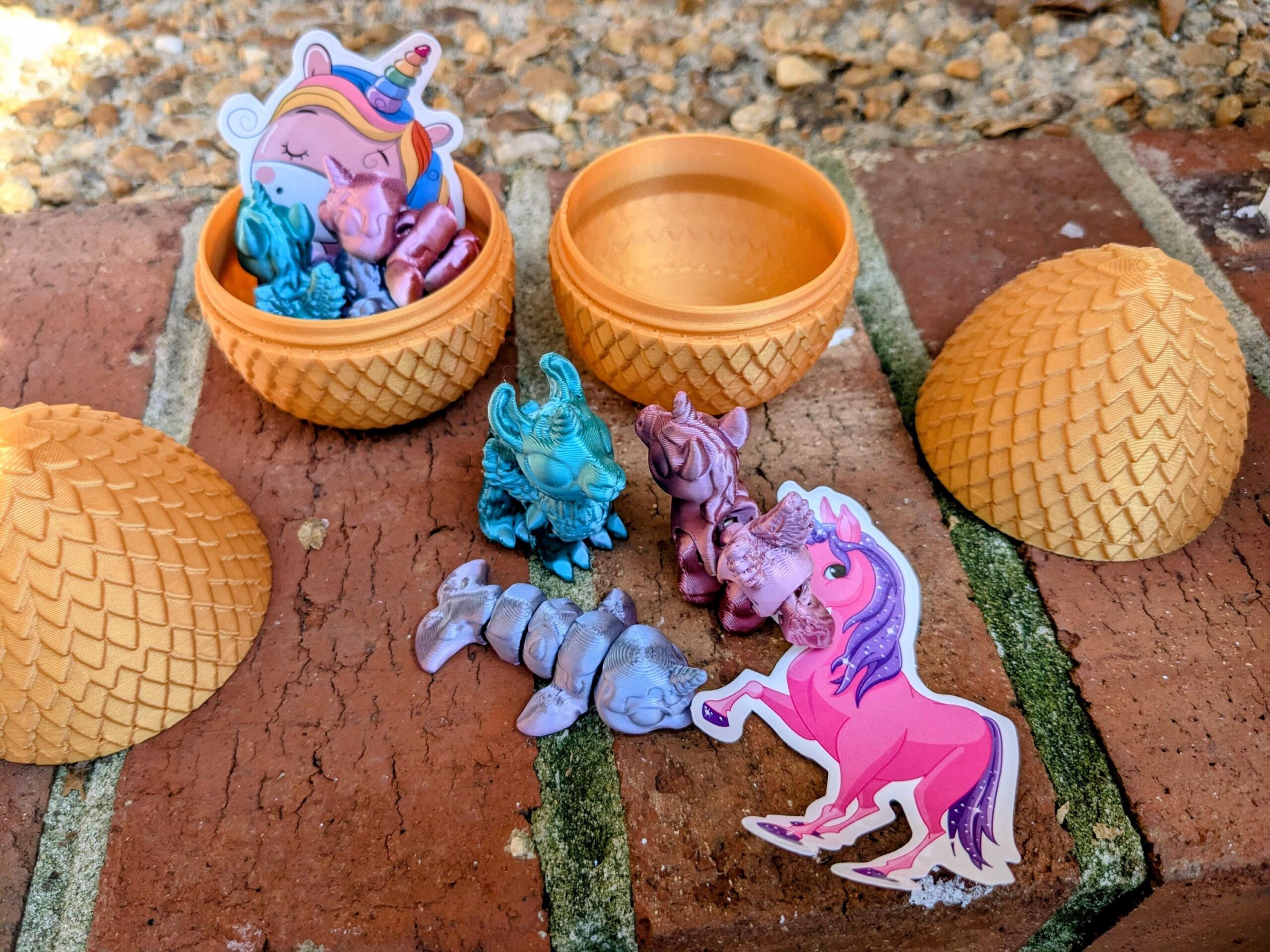 Golden Unicorn Hatchling Surprise Egg – Articulated Fidget Toys & Stickers - Easter Basket Ready!