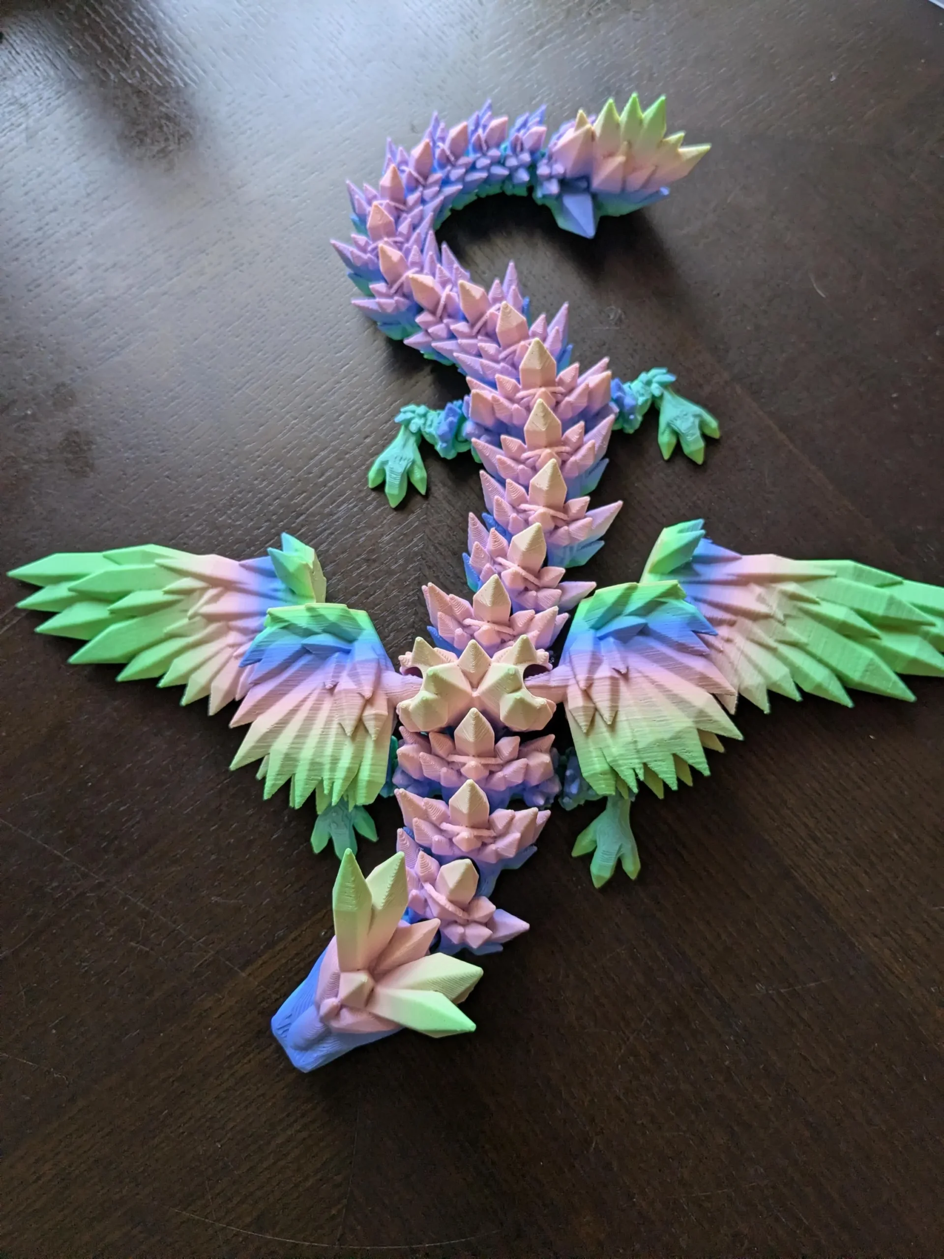16" Crystal Wing Dragon - Articulated Fantasy Dragon - 10" Wingspan