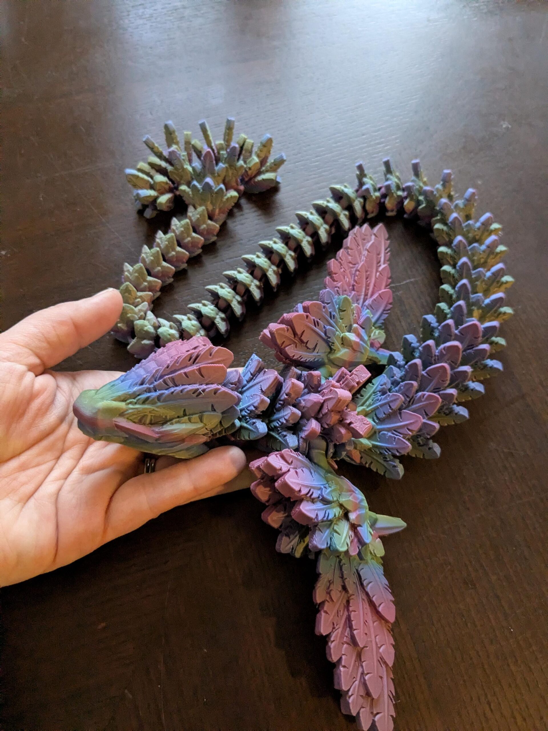 24" Flying Winged Serpent - 3D Printed Articulated Fantasy Dragon - Cinderwing3D Design