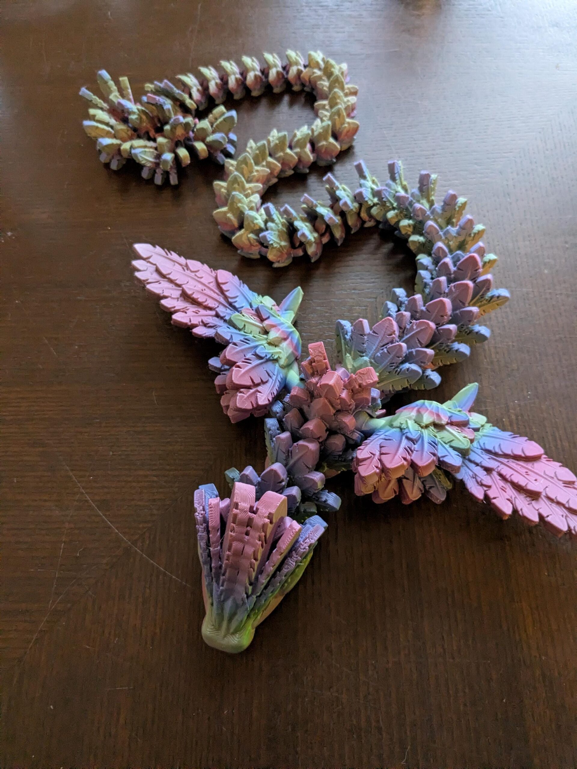 24" Flying Winged Serpent - 3D Printed Articulated Fantasy Dragon - Cinderwing3D Design