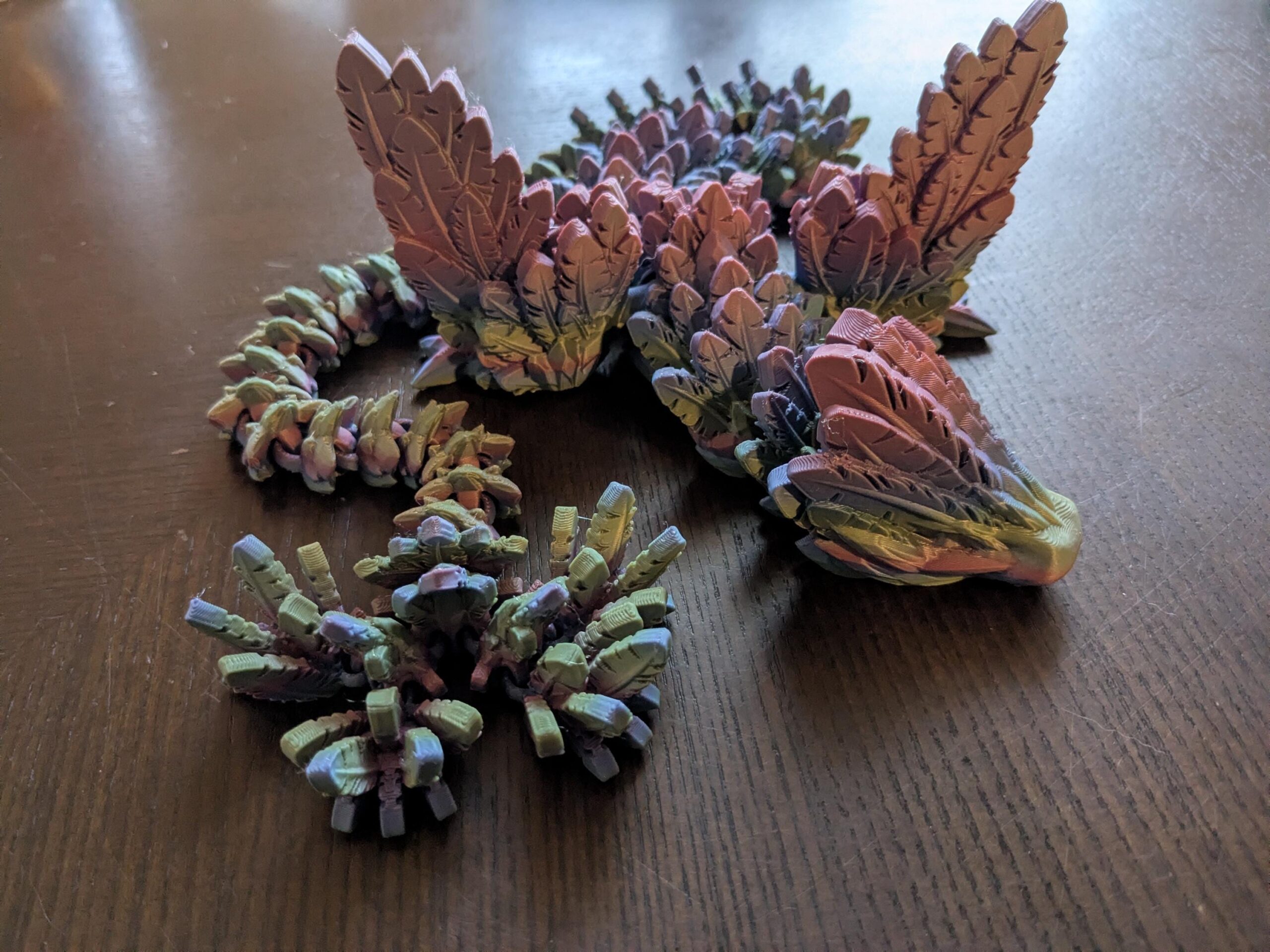 24" Flying Winged Serpent - 3D Printed Articulated Fantasy Dragon - Cinderwing3D Design