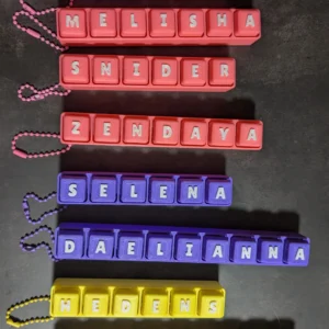 Personalized Name Keychain - Mechanical Keyboard Clicker Fidget Toy - Backpack Charm