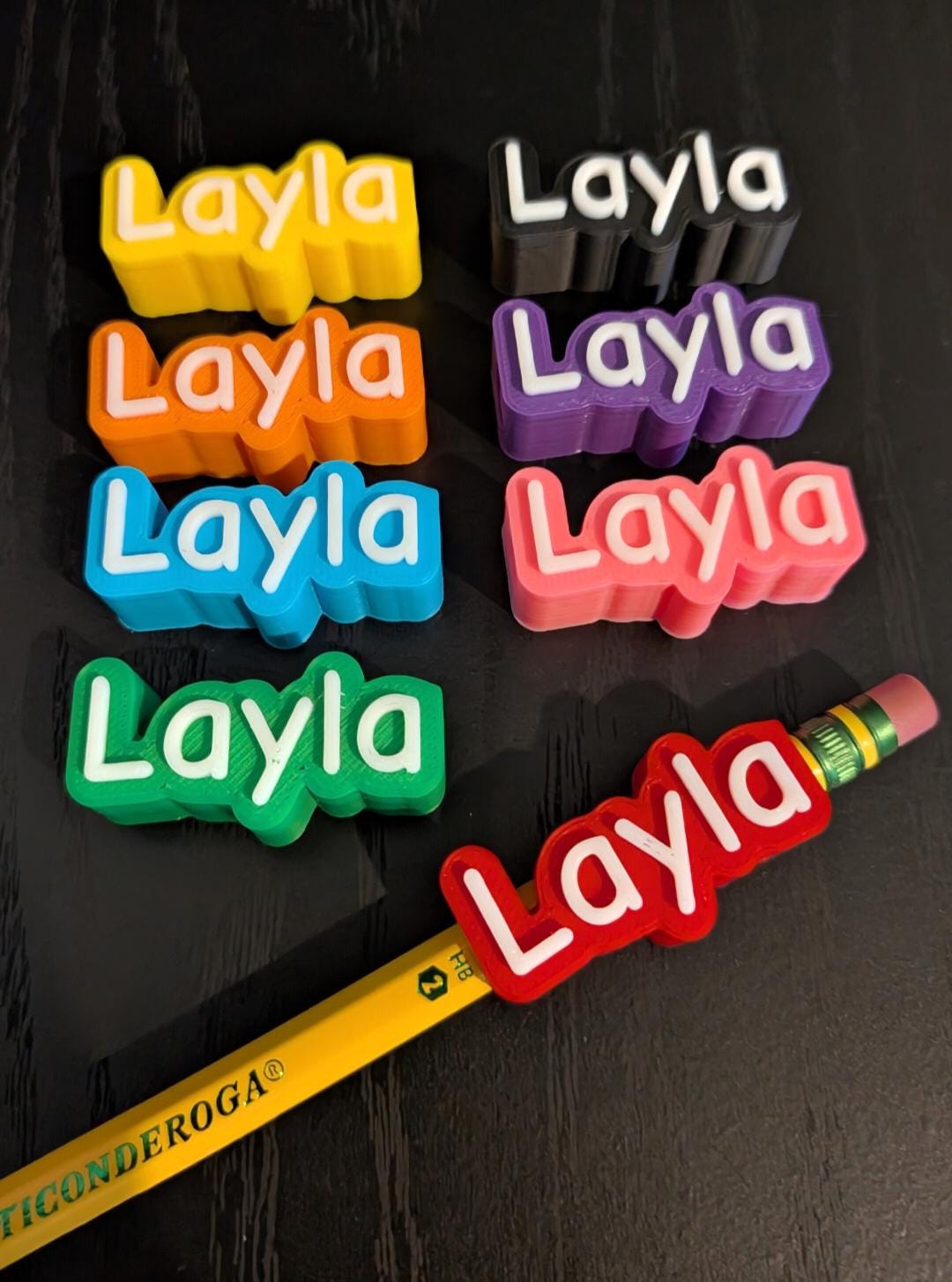Personalized Pencil Toppers – Custom Name Pencil Accessories – 3D Printed School Favors – Classroom Gifts